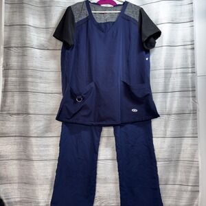 Scrubs Large Women Blue Greys Anatomy Pant Ny Laundry Medics 2 Pocket Top Office
